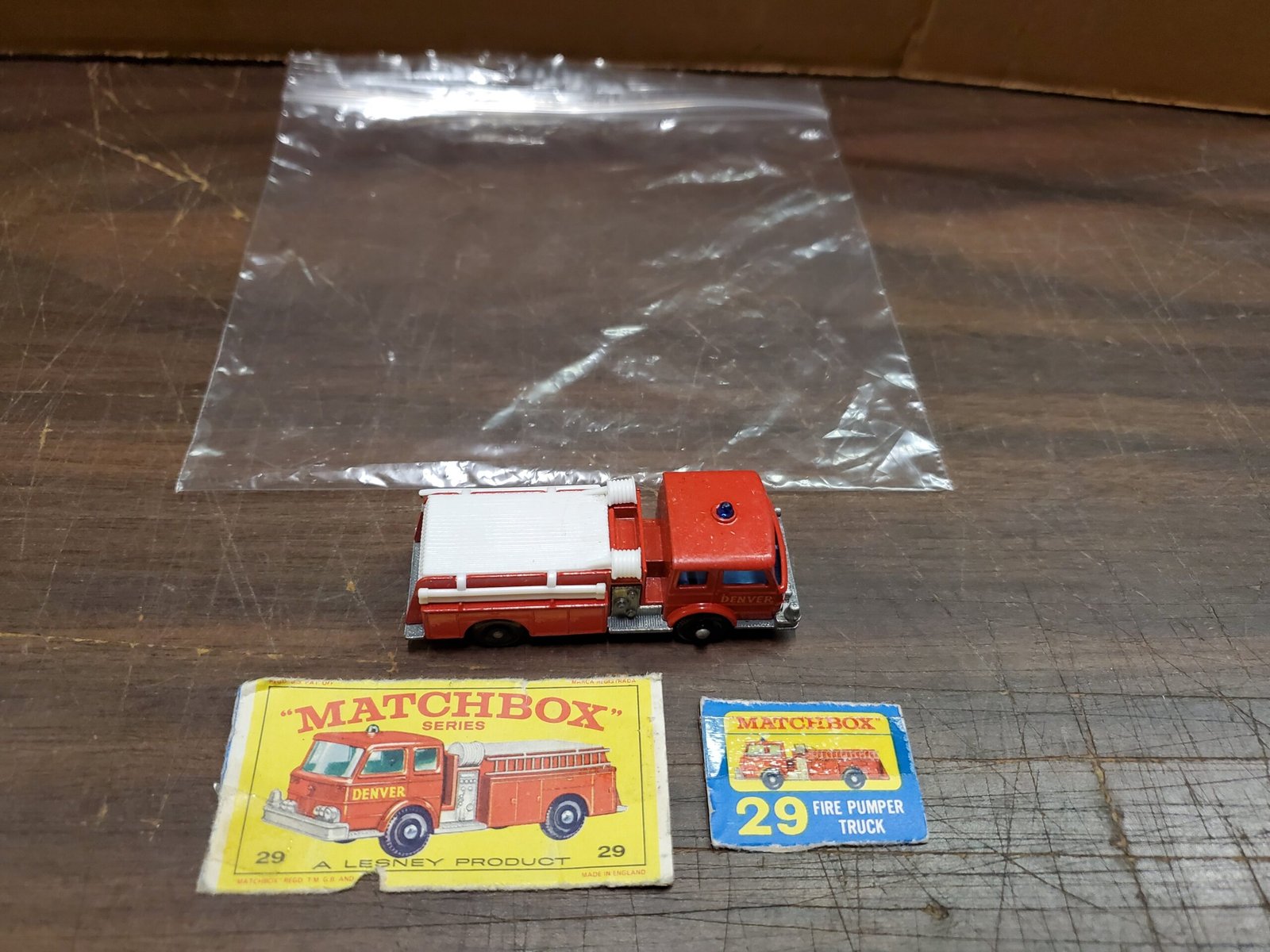 Vintage Mint Lesney Matchbox Toy Car #29 Fire Pumper Truck Denver Ladder