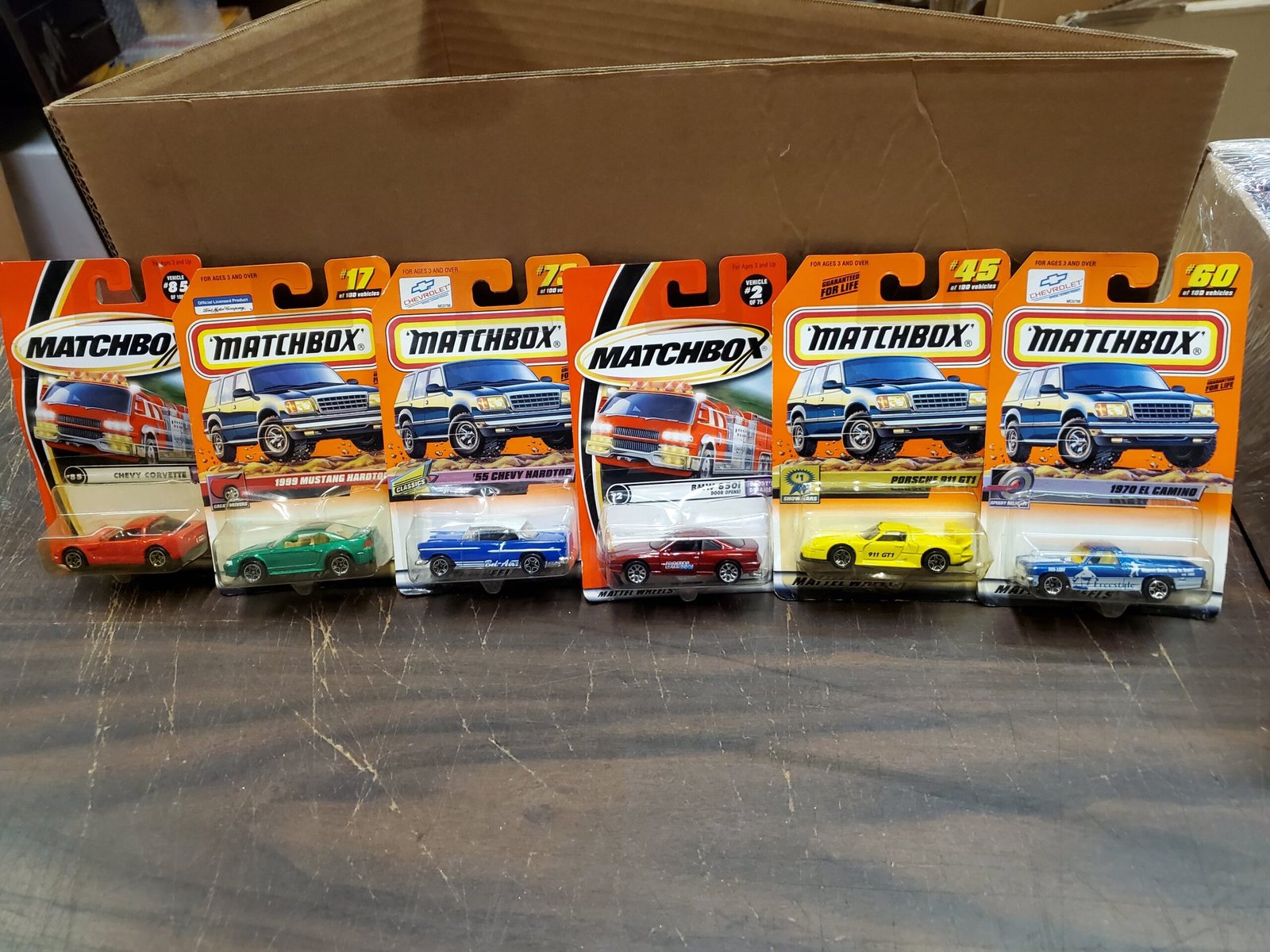 Matchbox Lot Corvette 70 Elcamino 55 Belair Bmw 850i Porsche 911 GT1 99 Mustang