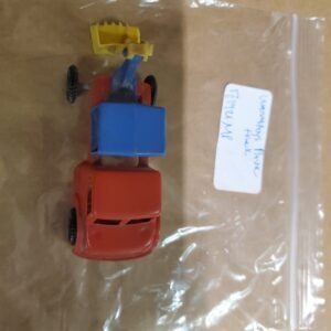 VINTAGE WANNATOYS MADE IN U.S.A. RED YELLOW AND BLUE BACKHOE TRUCK