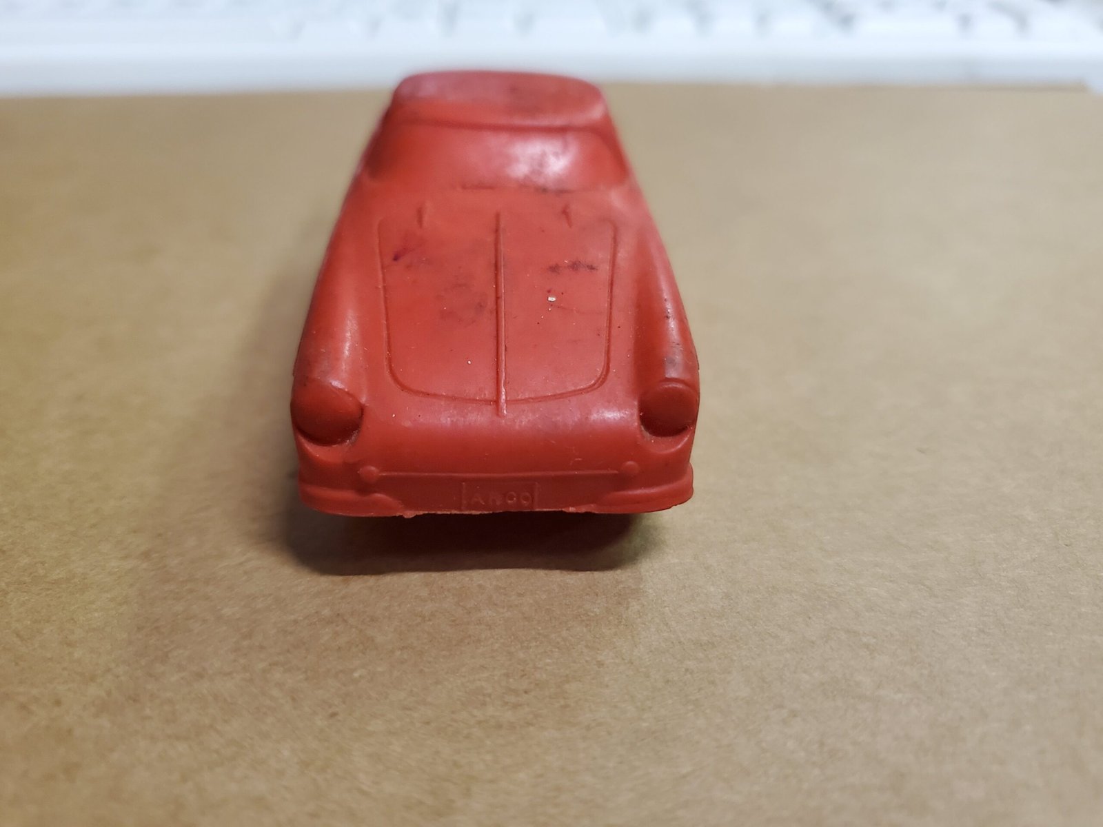 Vtg 50's Auburn Rubber Red Coupe Toy Car W/ Driver & Front/Rear ARCOLicensePlate