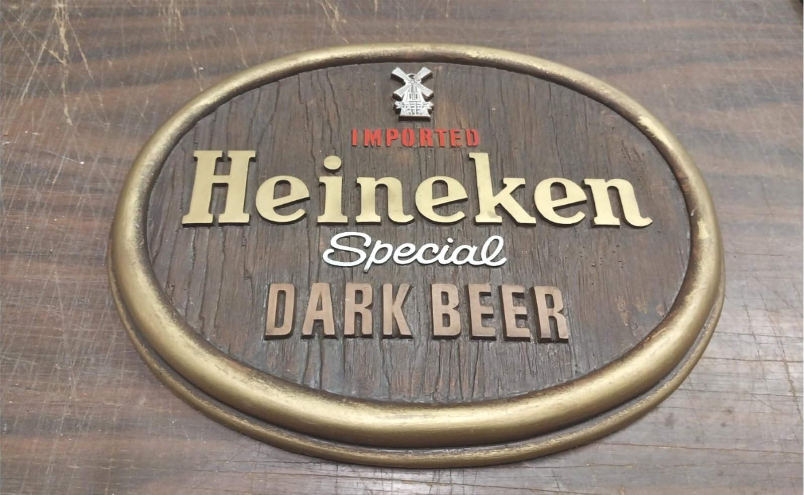 Vintage Imported Heineken Special Dark Beer Sign 13x10 Man Cave Garage Bar