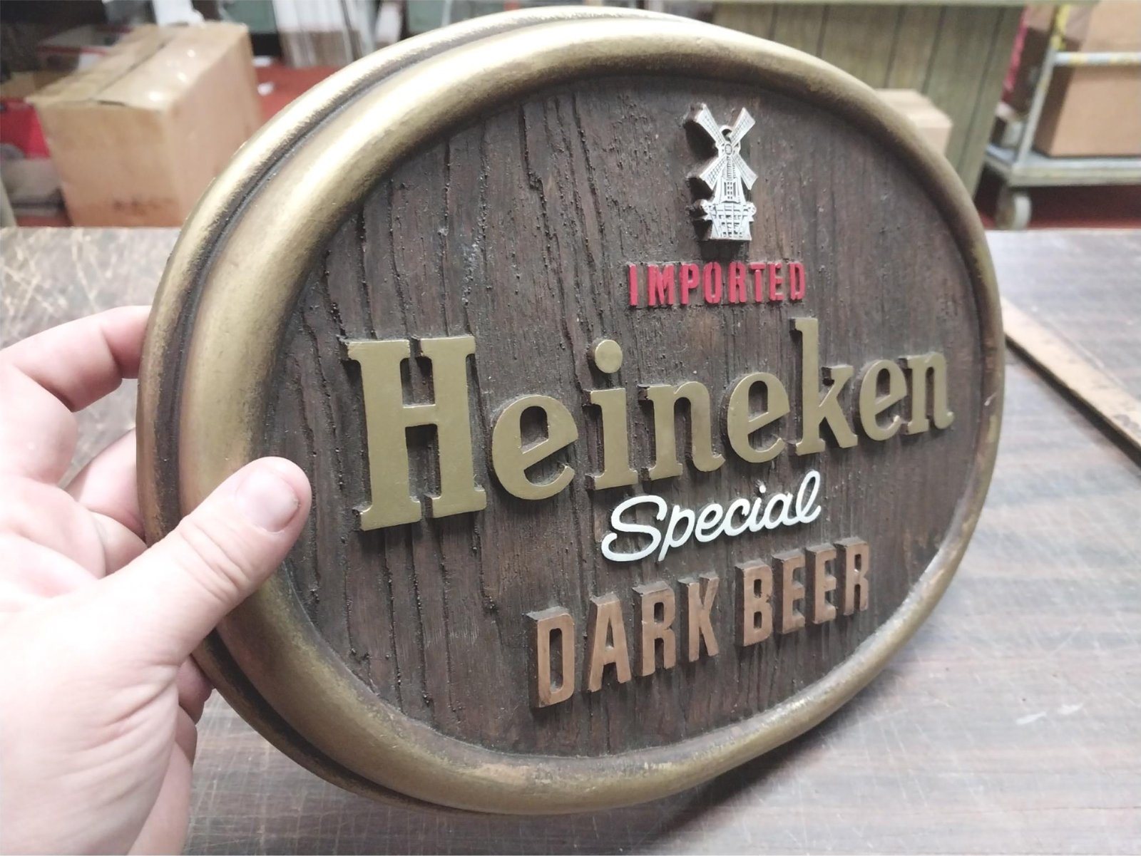 Vintage Imported Heineken Special Dark Beer Sign 13x10 Man Cave Garage Bar
