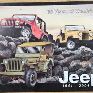 1941-2001 Jeep 60 Years of Service Tin Mancave Sign Willys CJ7 Renegade Wrangler