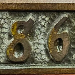 Vintage Metal House Number Address Plaque Plate 1869 Doorway Sign