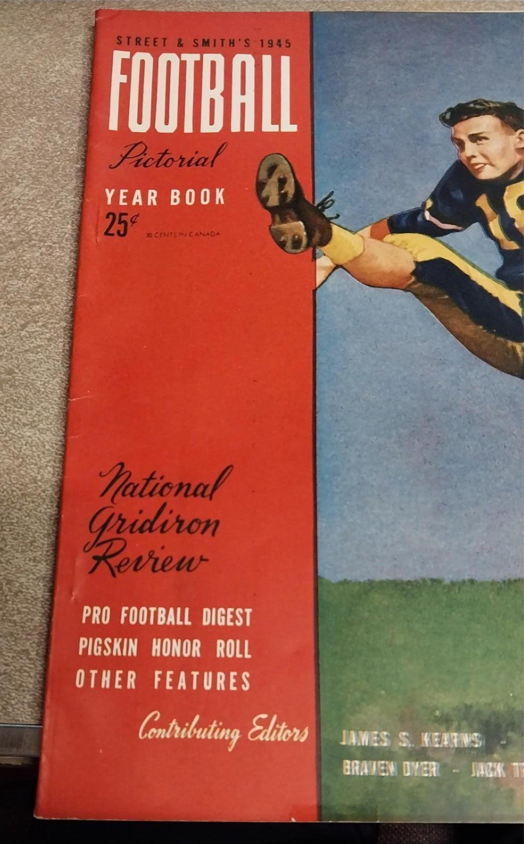 Vtg 1945 Street Smiths Football Pictorial Yearbook National Gridiron Magazine