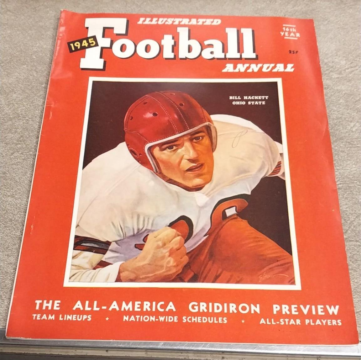VTG 1945 Illustrated Football Annual Bill Hacket Ohio State Magazine Collectible