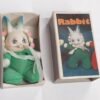 Vintage Baby Mini Beanie Zoo Rabbit Green Onsie Bunny Hare Buck