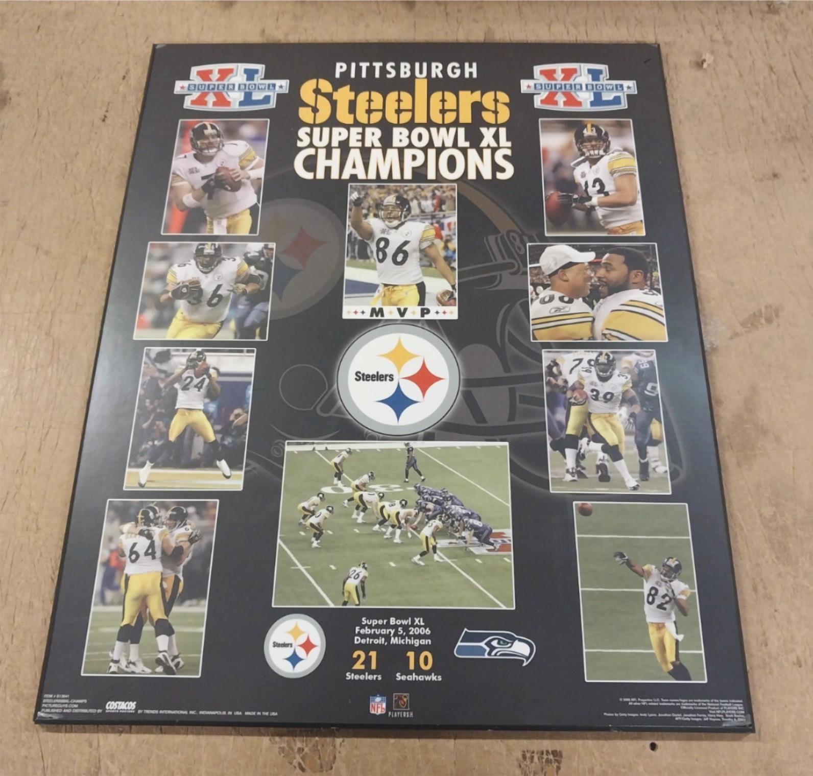 20241223131430a.jpg Pittsburgh Steelers Super Bowl XL Champions Hines Ward MPV 20x16 Plaque 2006