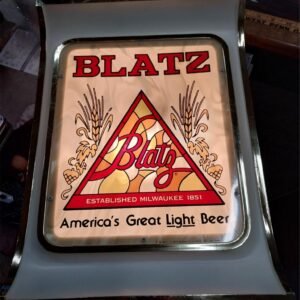1981 Blatz Lighted Advertising Sign Working America's Great Light Beer Milwaukee