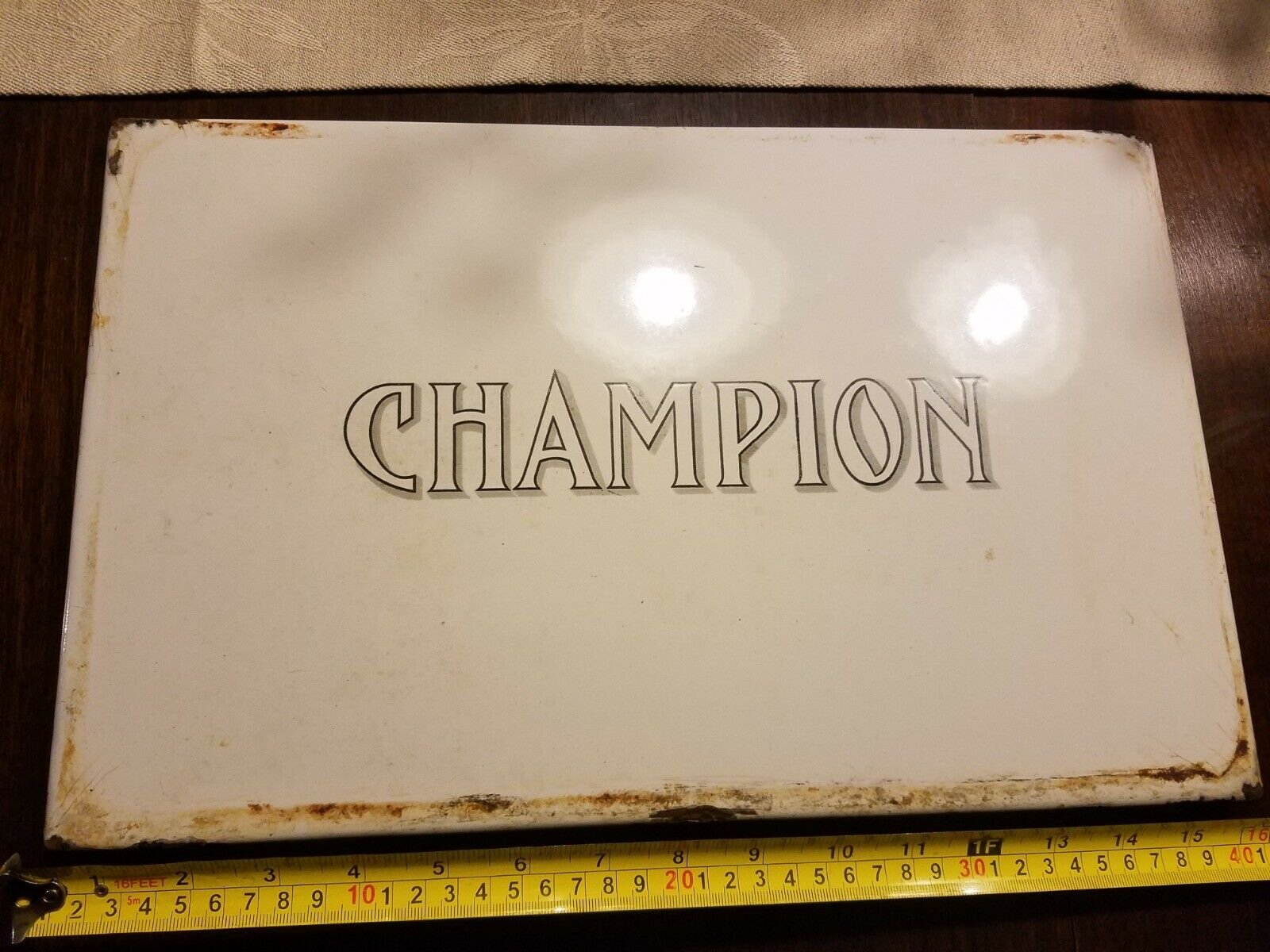 202929578266-0.jpg Vintage Porcelain Sign Champion Antique Spark plugs Advertising Collectible!