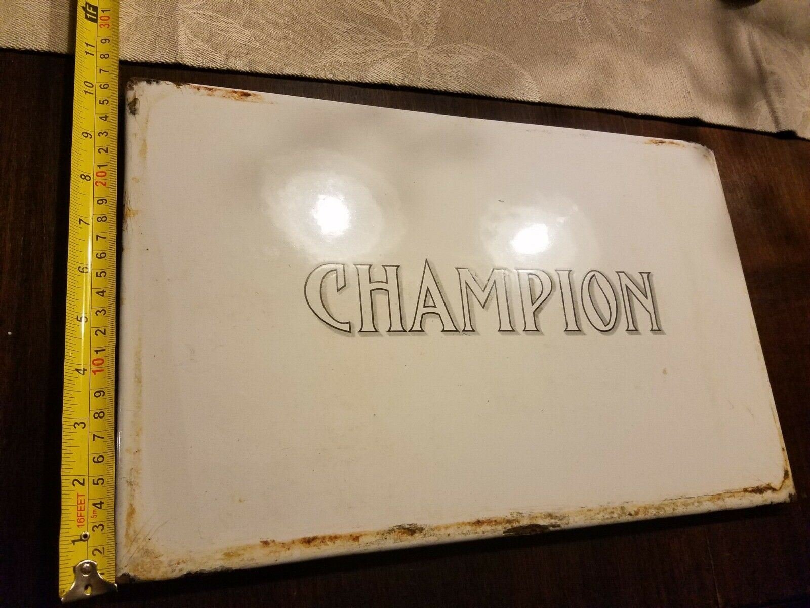202929578266-2.jpg Vintage Porcelain Sign Champion Antique Spark plugs Advertising Collectible!