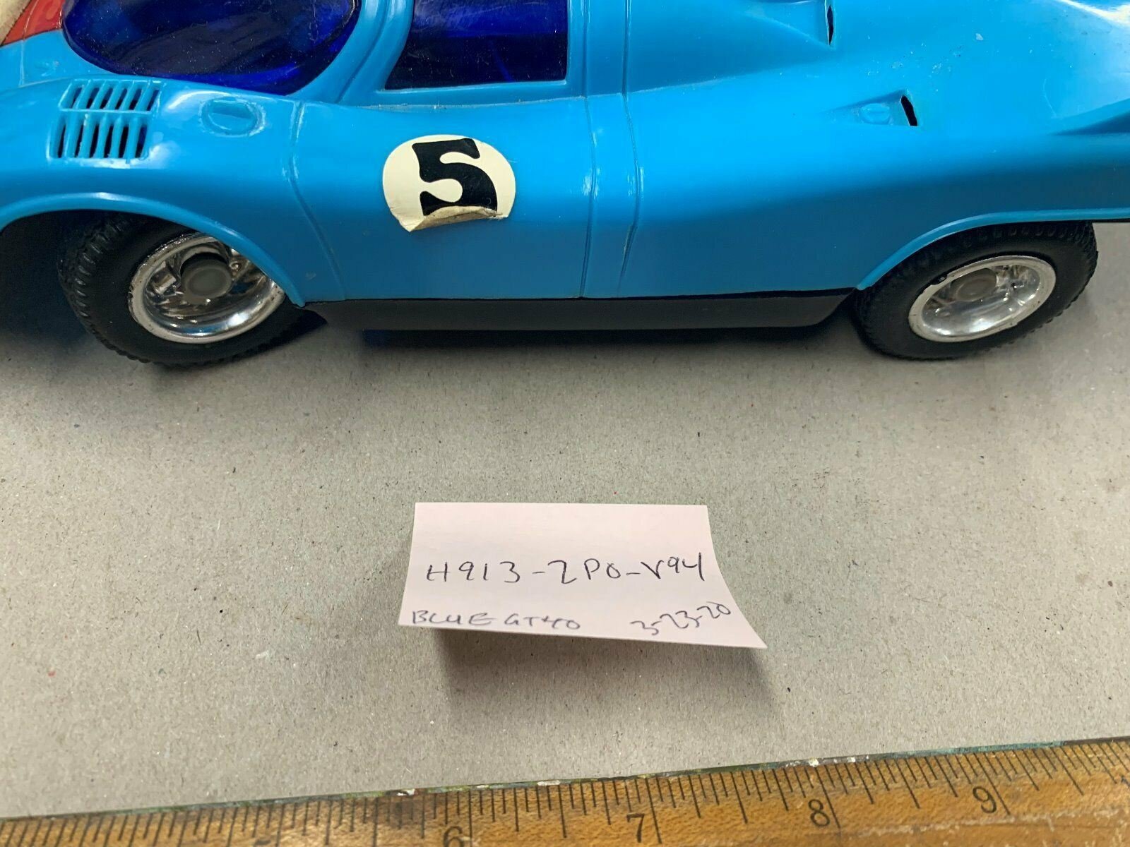 Vintage Battery Operated Porsche 917 Indy BLUE Car Toy RAdio shack? Hong kong