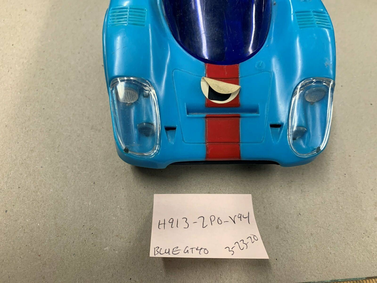 Vintage Battery Operated Porsche 917 Indy BLUE Car Toy RAdio shack? Hong kong