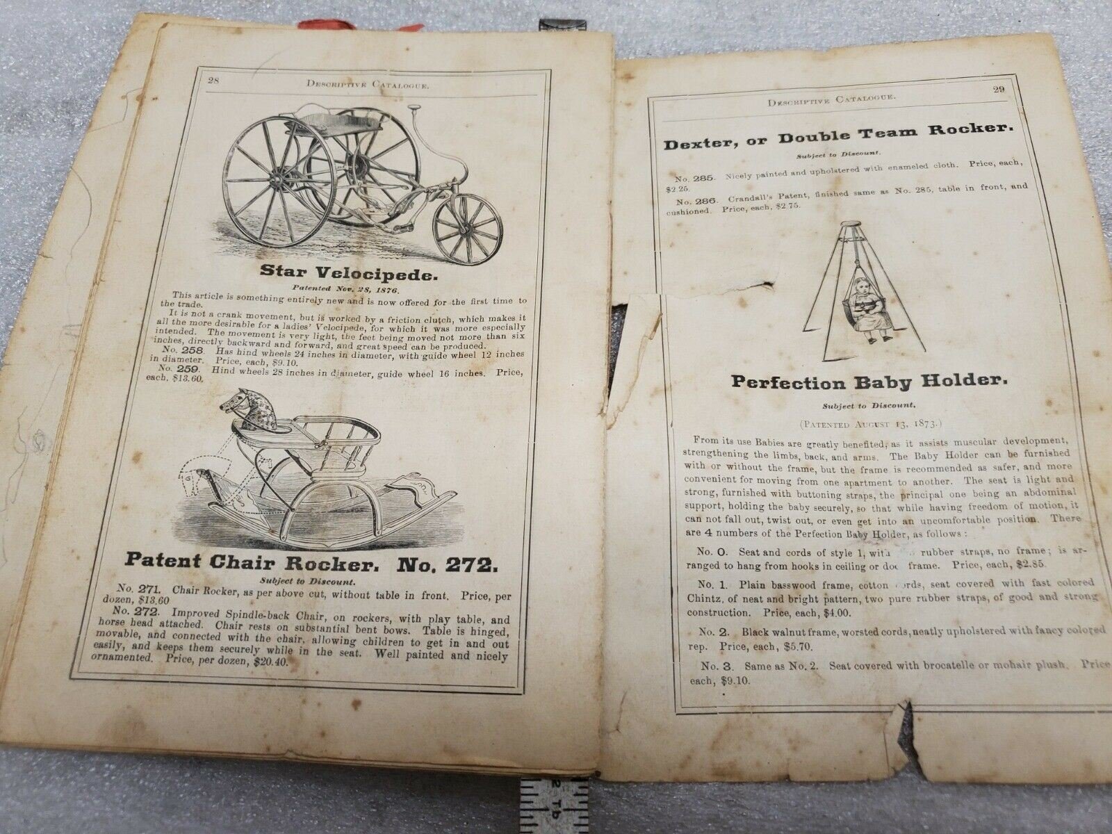 VTG 1878 Schweitzer & Beer Catalogue Velocipede Bicycle Express Wagon Carriage
