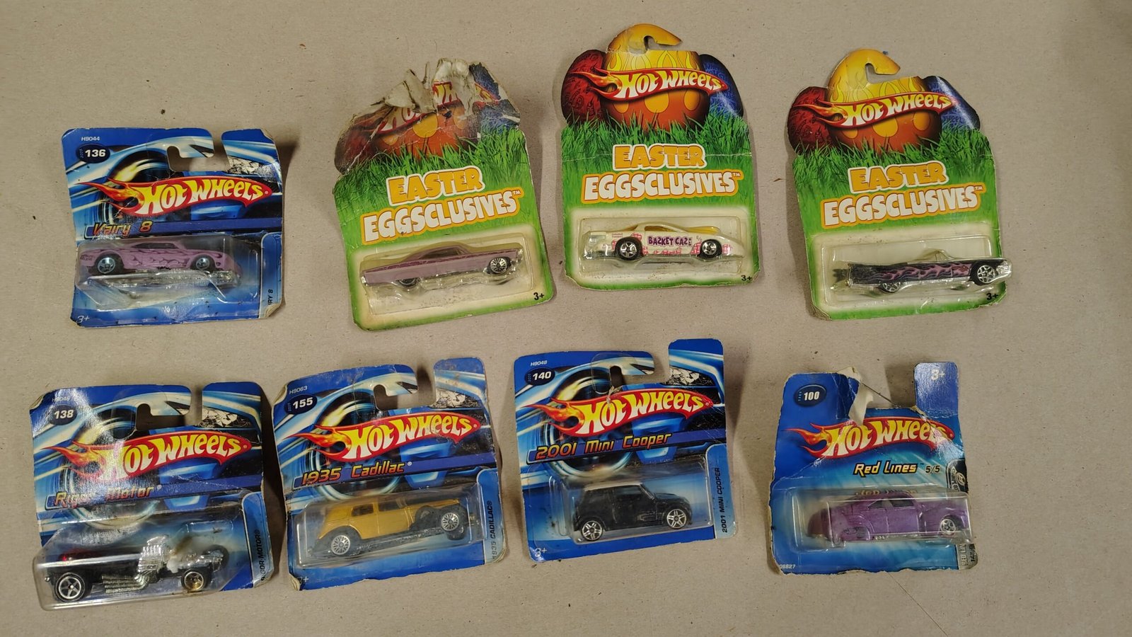 Hot Wheels Lot of 8 Easter Eggsclusives Mainline 2001 Mini Cooper Cadillac