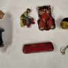 Vintage Tin Litho Toys & Magnus Harmonica Lot - Owl Clicker, Cowboy, Hobo