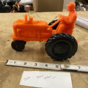 32731442-056f-4038-9b1e-e6268b00c308-scaled-1.jpg Vintage Barr Orange Plastic Toy Tractor 1960s Retro Collectible Classic