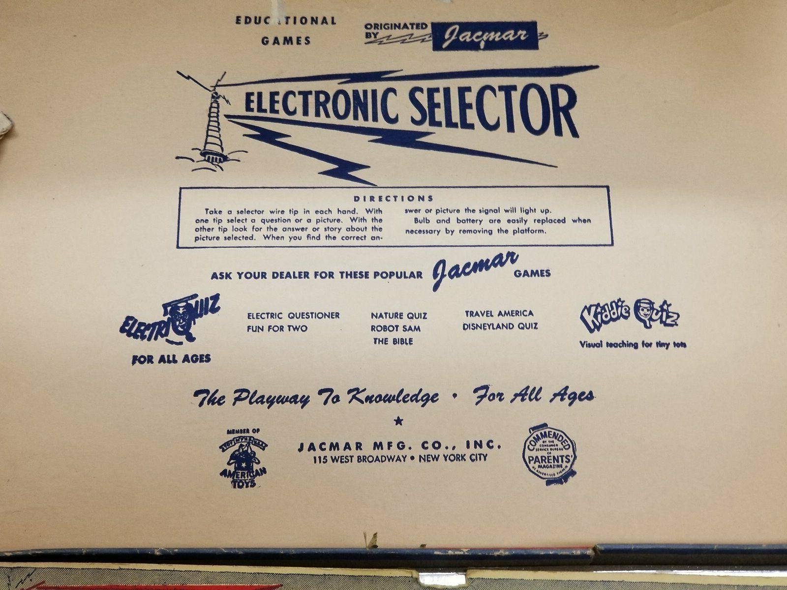 352932231313-1.jpg Vintage/Antique Jacmar Electronic Selector Education Toy Commend Parent's Mag Bo