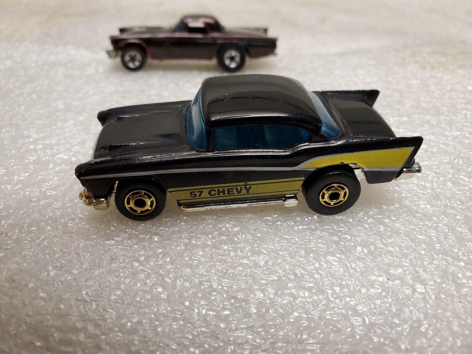 Mattel Hot Wheels 57 Chevy Black Side Pipes 1976 Vintage Yellow Stripe Die Cast