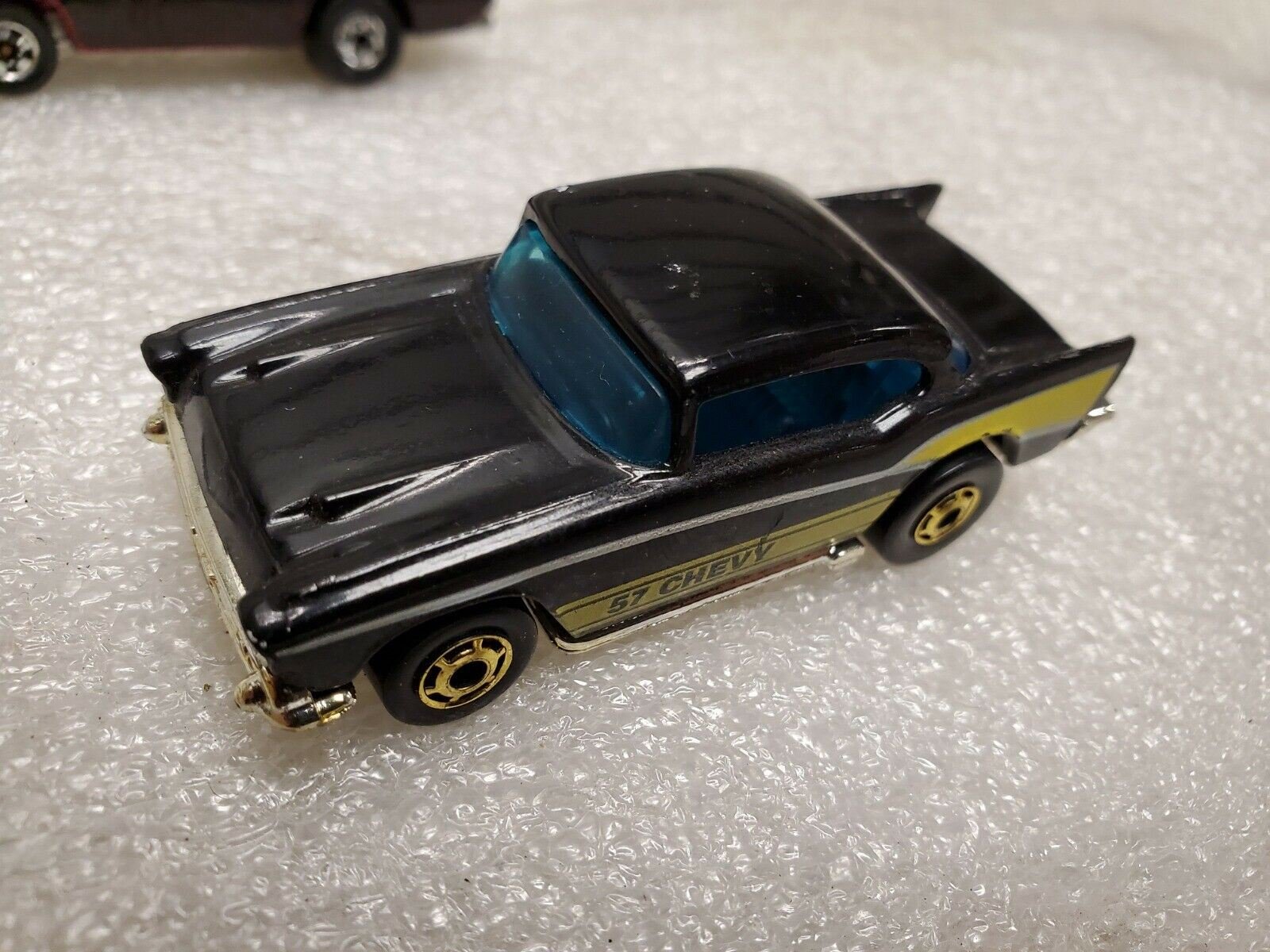 Mattel Hot Wheels 57 Chevy Black Side Pipes 1976 Vintage Yellow Stripe Die Cast