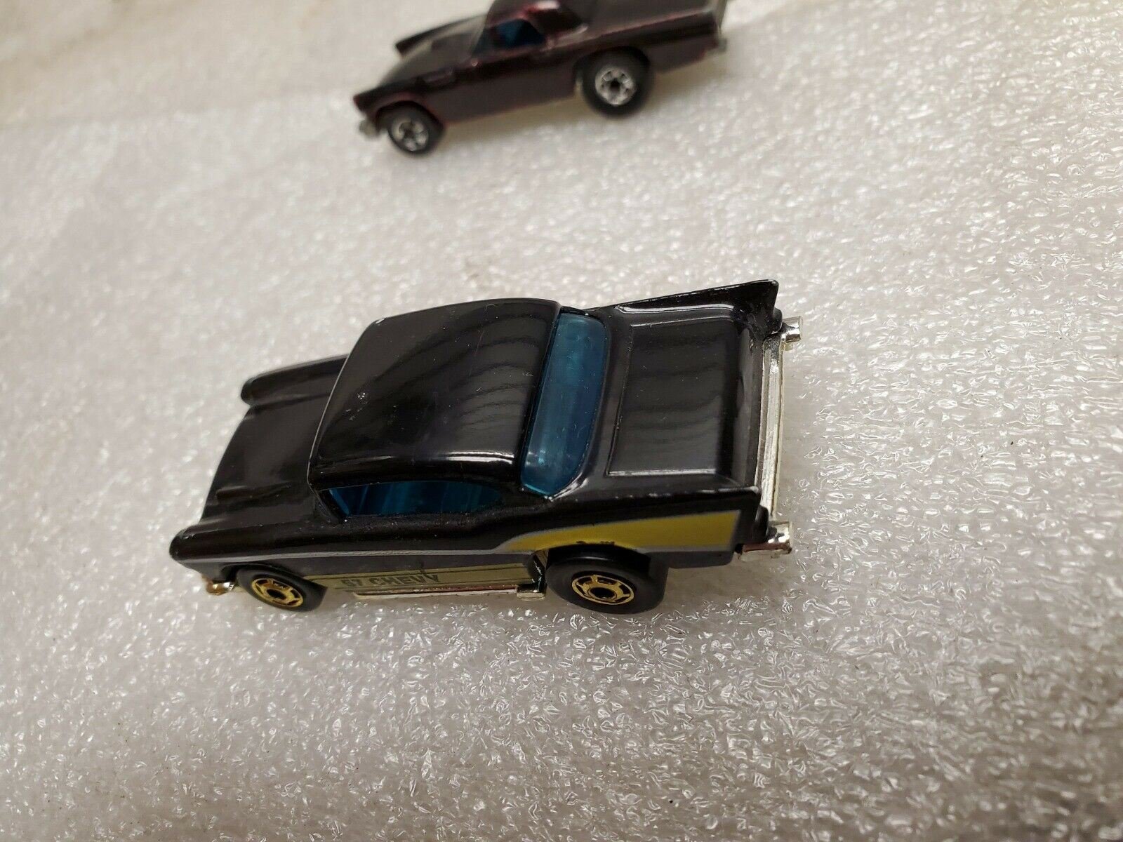 Mattel Hot Wheels 57 Chevy Black Side Pipes 1976 Vintage Yellow Stripe Die Cast