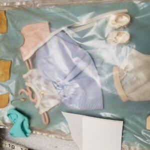 352996800428-0.jpg Vintage Clothes Doll Barbie Mattel 1962 Dress Moccasins top 14" america airlines