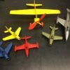 Vinatge lot of 6 plastic airplanes usaf  mustang, pyro ,wannatoys  arm ,airforce