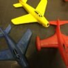 Vinatge lot of 6 plastic airplanes usaf  mustang, pyro ,wannatoys  arm ,airforce