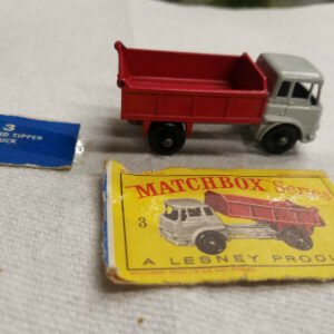 Vintage Mint Lesney Matchbox Toy Car Box #3 Bedford Tipper Dump Truck Tr trailer