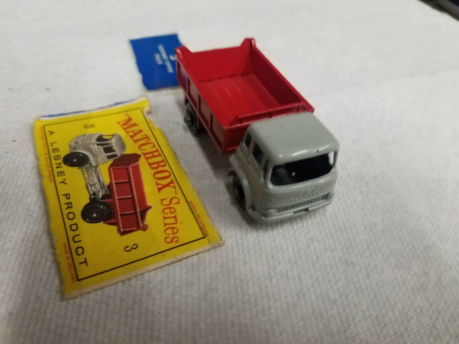Vintage Mint Lesney Matchbox Toy Car Box #3 Bedford Tipper Dump Truck Tr trailer