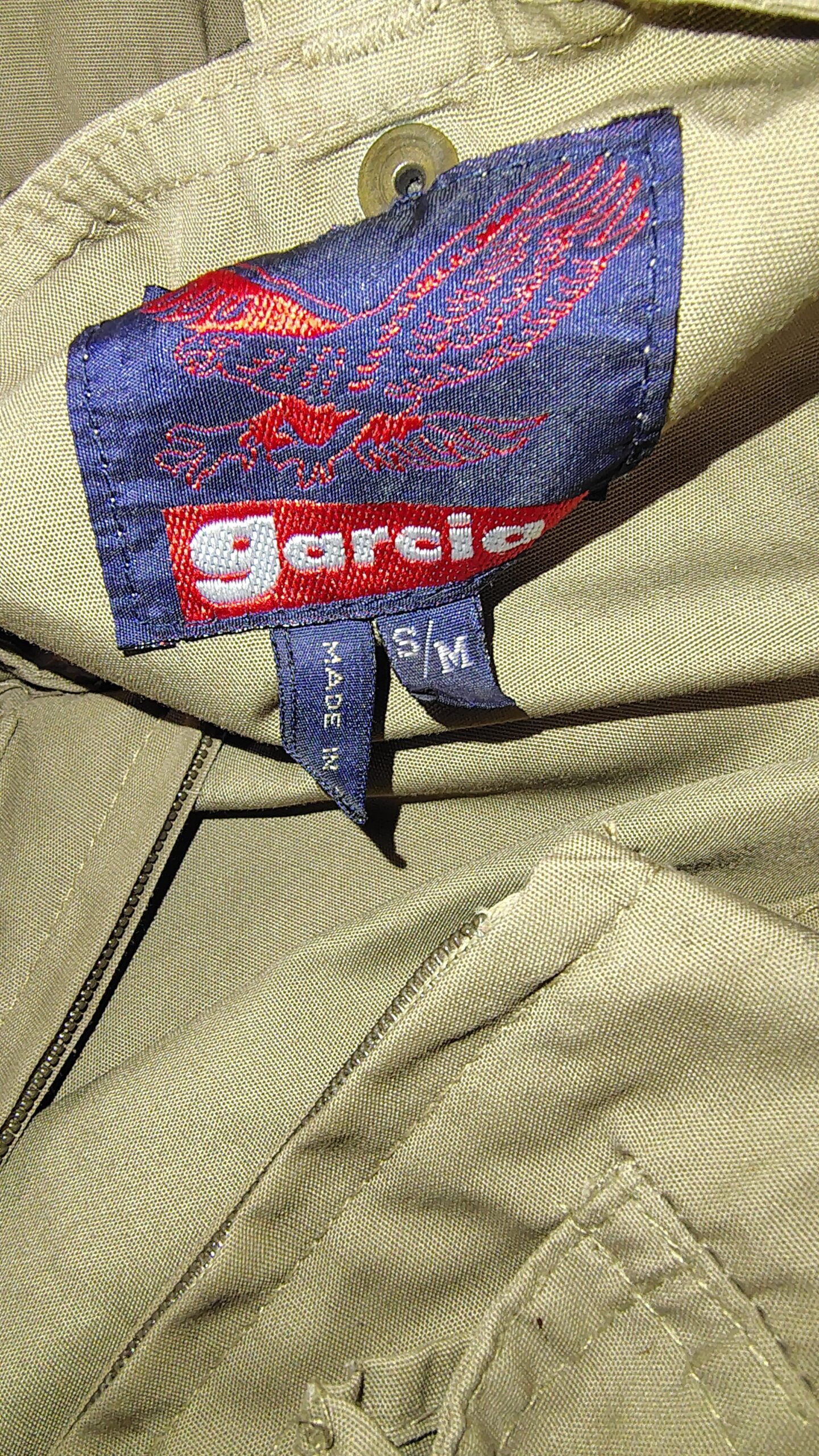 3b52305d-1b92-4ff3-816f-352cf33ecae8-scaled-1.jpg Vtg Garcia Fly Fishing Vest S/M Tan Multi-Pocket Gorpcore Lambskin Patch