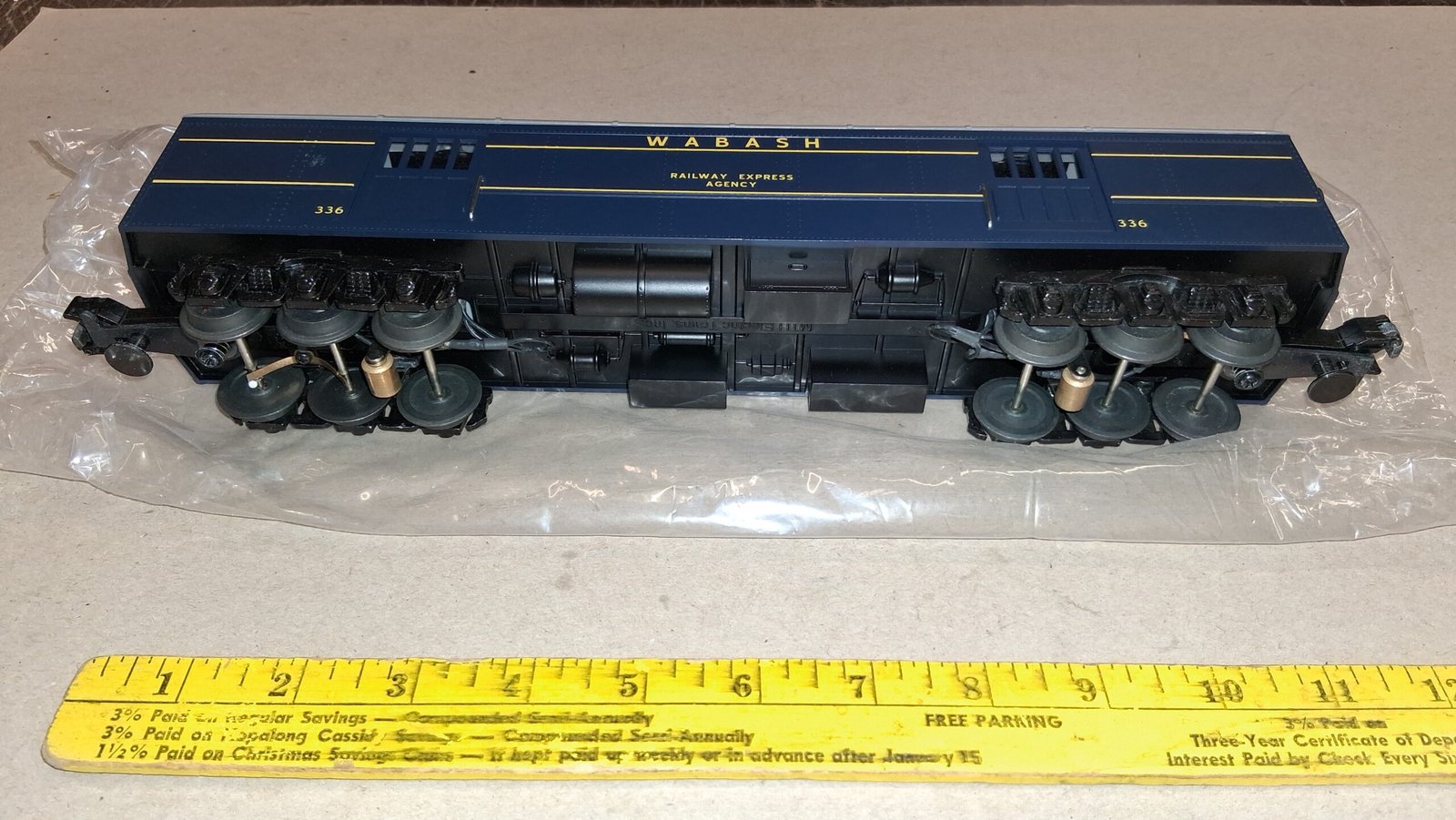 MTH RailKing 30-6262B Wabash Baggage Car O Gauge #336 Passenger Car Loose