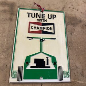 Vintage Champion Advertising Sign Dealer Lawnmowers Garage Mancave Spark Plugs