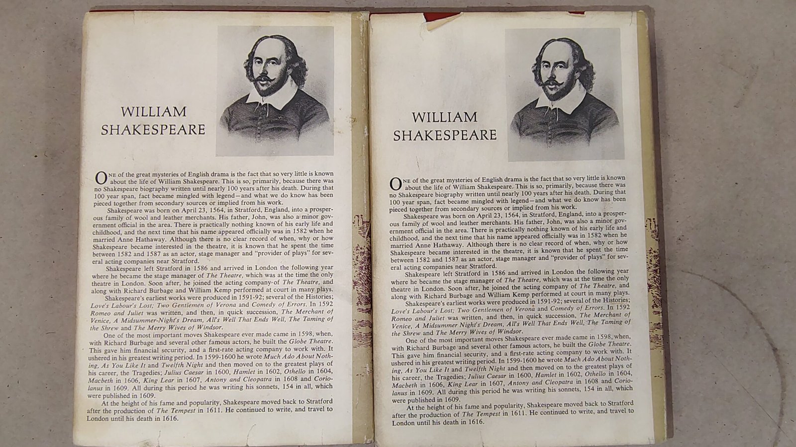Vintage Complete Works of William Shakespeare 2 Volume Hardcover Book Set