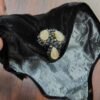 48458936-5535-41fb-9ee7-962ff440f62a-scaled-1.jpg Vintage 1950s Black Velvet Half Hat Beaded Cocktail Fascinator Calot Cap
