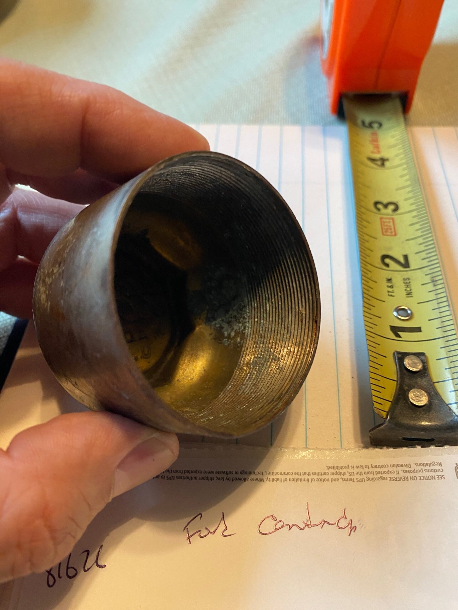 51a4cd4d-6df9-4eda-9ec8-ae863cac15e5-scaled-1.jpg Vintage Ford Model T Center Wheel Grease Cap - Script Made in USA OEM Original