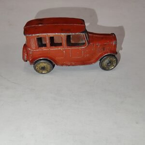 5892ee94-9288-48e7-8cec-7e34af7bd3a3-scaled-1.jpg Vintage 1930s Tootsietoy Orange Ford Yellow Cab 3 Window Sedan Diecast Toy Car
