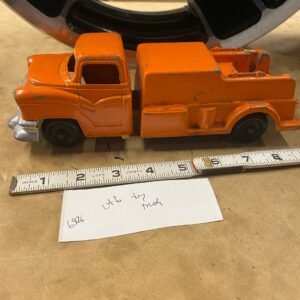 Vtg Tootsietoy Structo Hubley 50's Utility Truck Cast Toy Orange 9" Fire truck