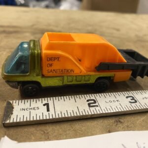61206298-a08a-43ee-ae55-01162487ed9b-scaled-1.jpg Vintage 1/64 Hot Wheels Redline Department of Sanitation Garbage Truck Toy