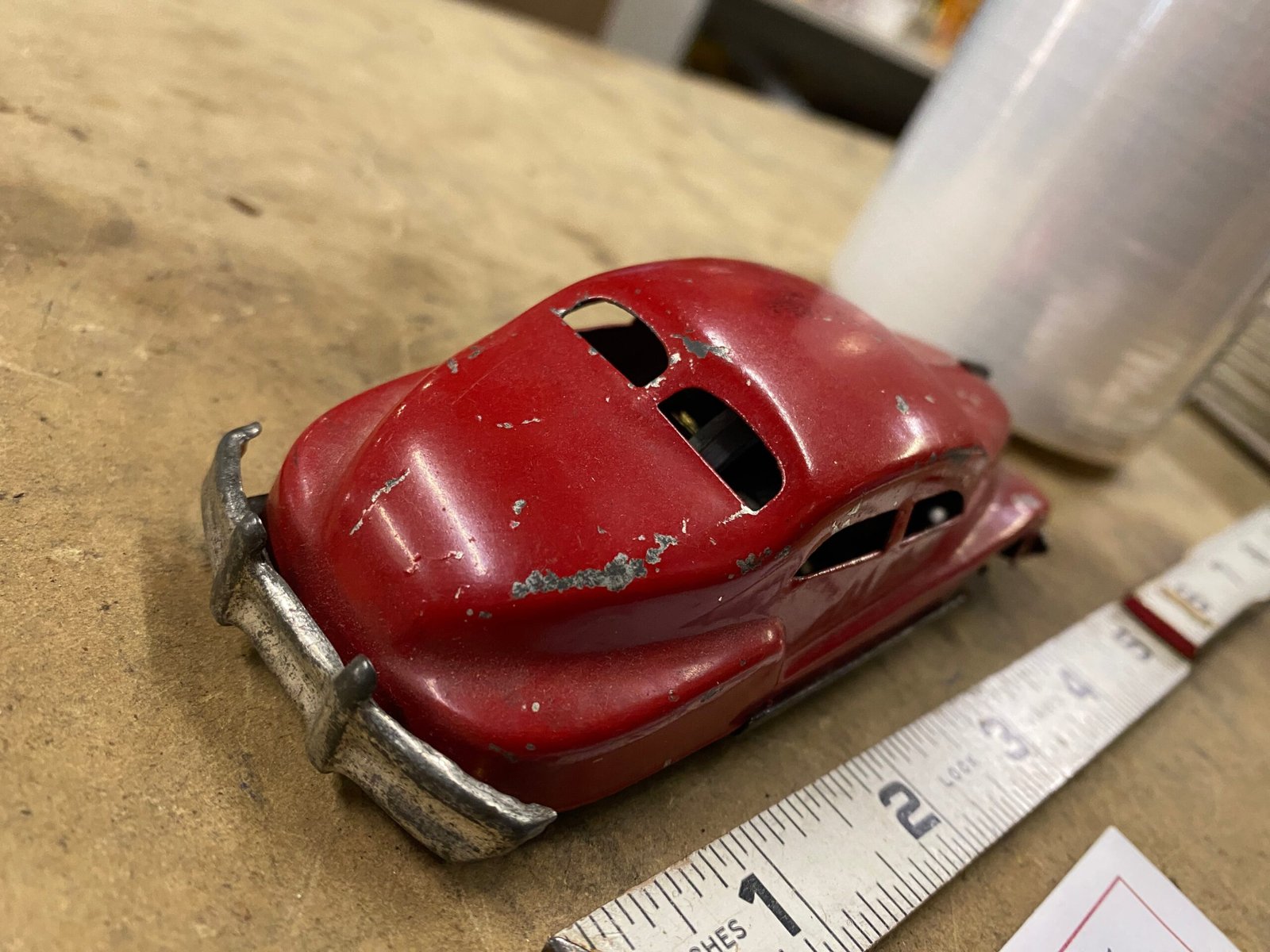 vtg Wyandotte pressed steel sedan toy car Auto Antique Red 30's Streamline Nash