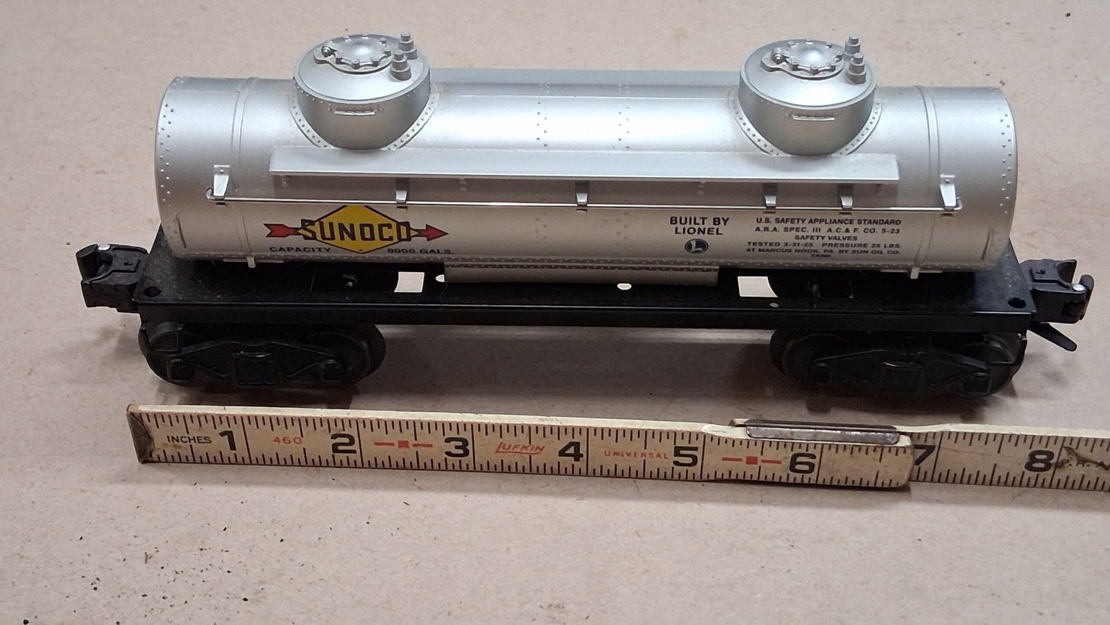 Lionel 6465 Sunoco Double Dome Tank Car O Gauge New In Box Silver 3169EL1 Train