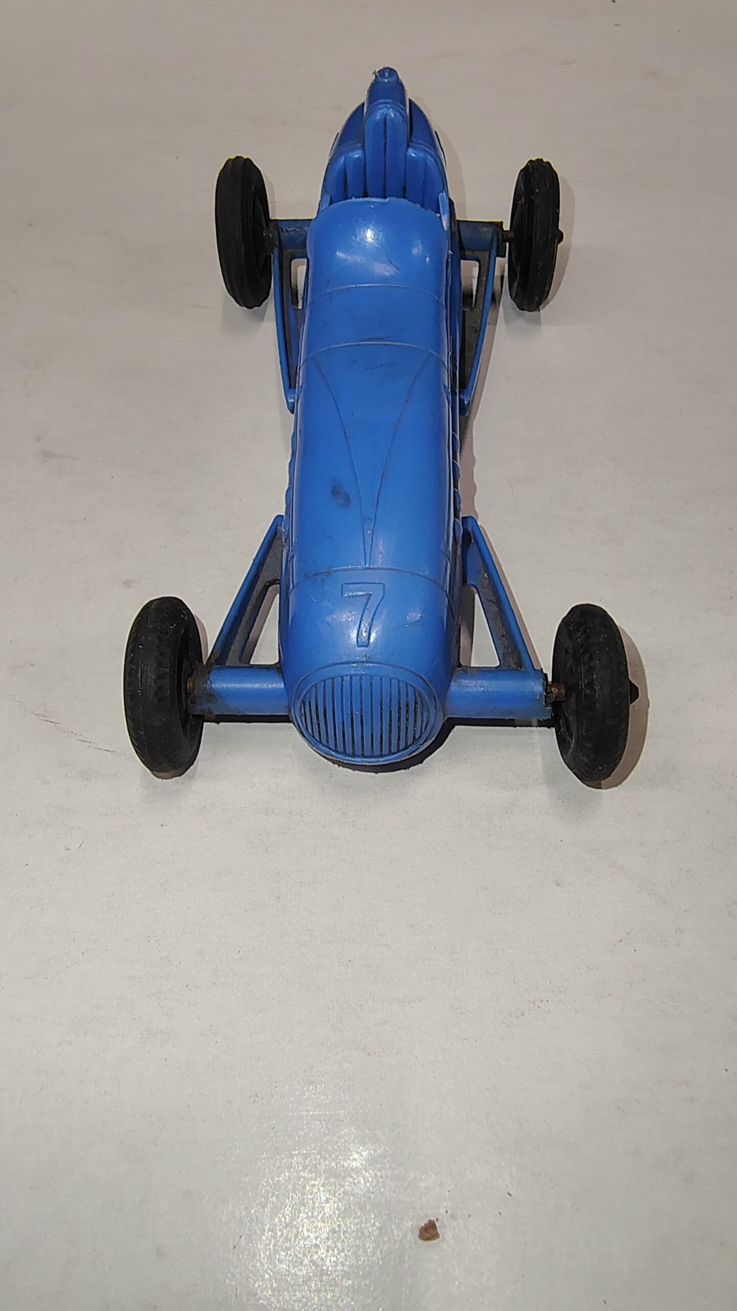 1960s Processed Plastic Co Blue Indy Race Car Toy No 7 Aurora ILL USA