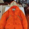 Vintage Woolrich Blaze Orange Down Hunting Jacket Parka Hood Med & Fleese Hood