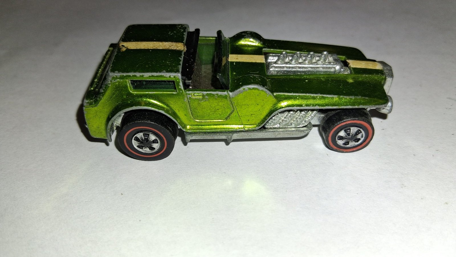 1970 Hot Wheels Redline The Hood Antifreeze Spectraflame Green Blue Glass Nice!