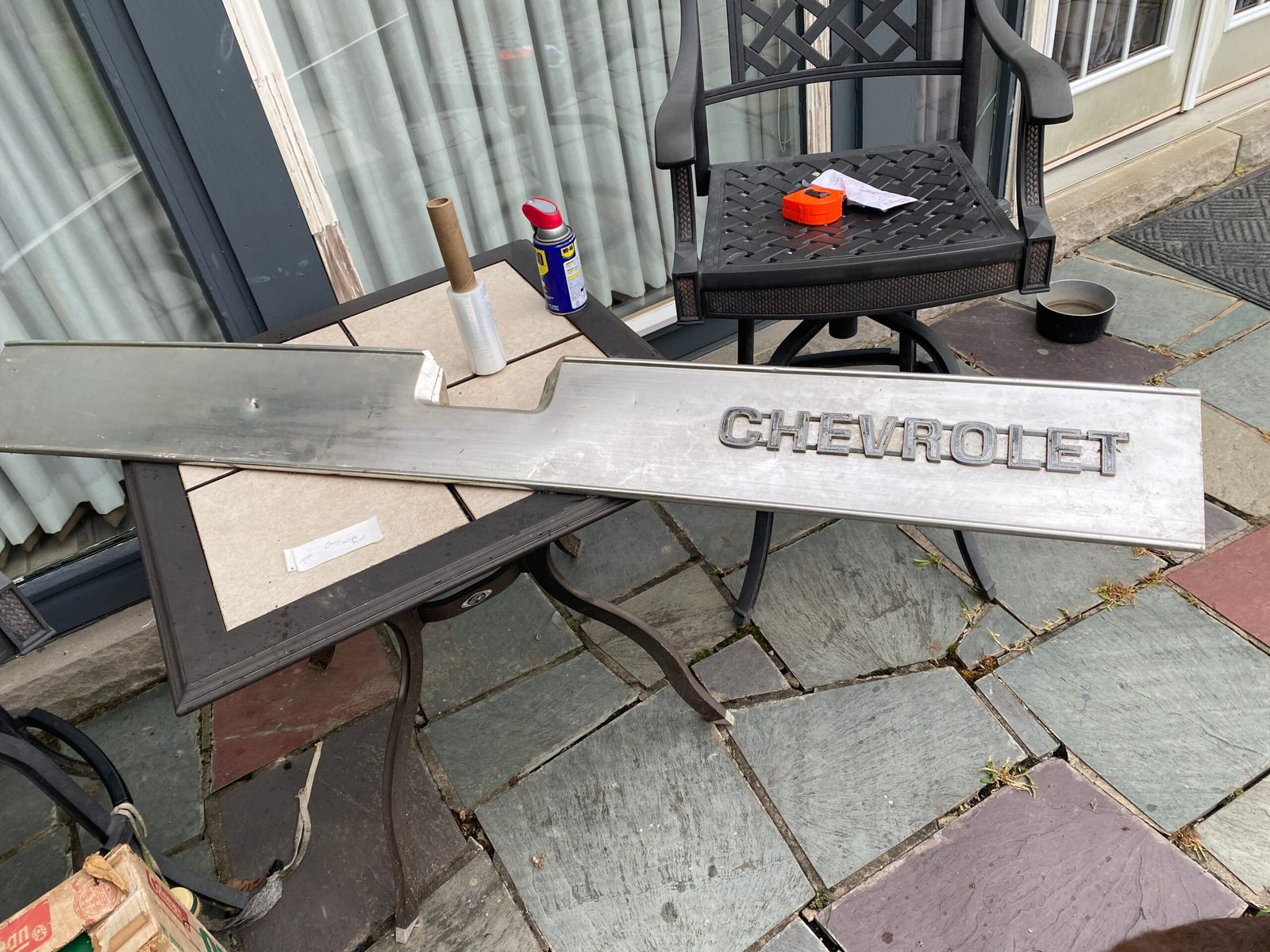 73^ Square Body Chevrolet Pickup Truck Rear Tailgate Aluminum Trim Panel OEM