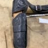 Black Leather Cowboy Gun Holster Waist Belt Pistol Revolver Hand tooled 38 22cal