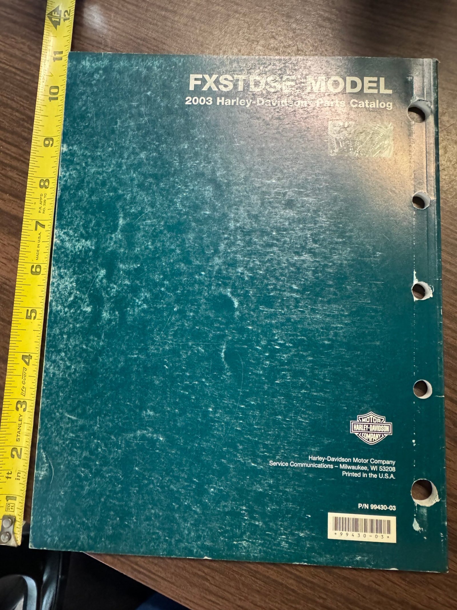 2003 Harley FXSTDSE Model Parts Catalog