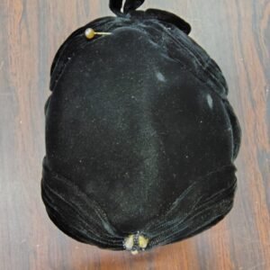 Vintage 1950s Black Velvet Half Hat Beaded Cocktail Fascinator Calot Cap