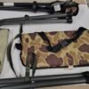Vintage Camo Hunting Stool Lot (3) Three Leg Tripod Chair Foam Seat Cushion D&H