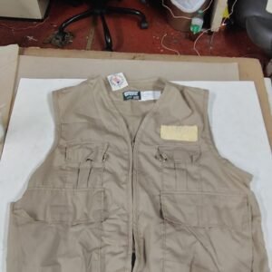Vintage Saf-T-Bak Style N712 British Tan Fishing Vest Large USA